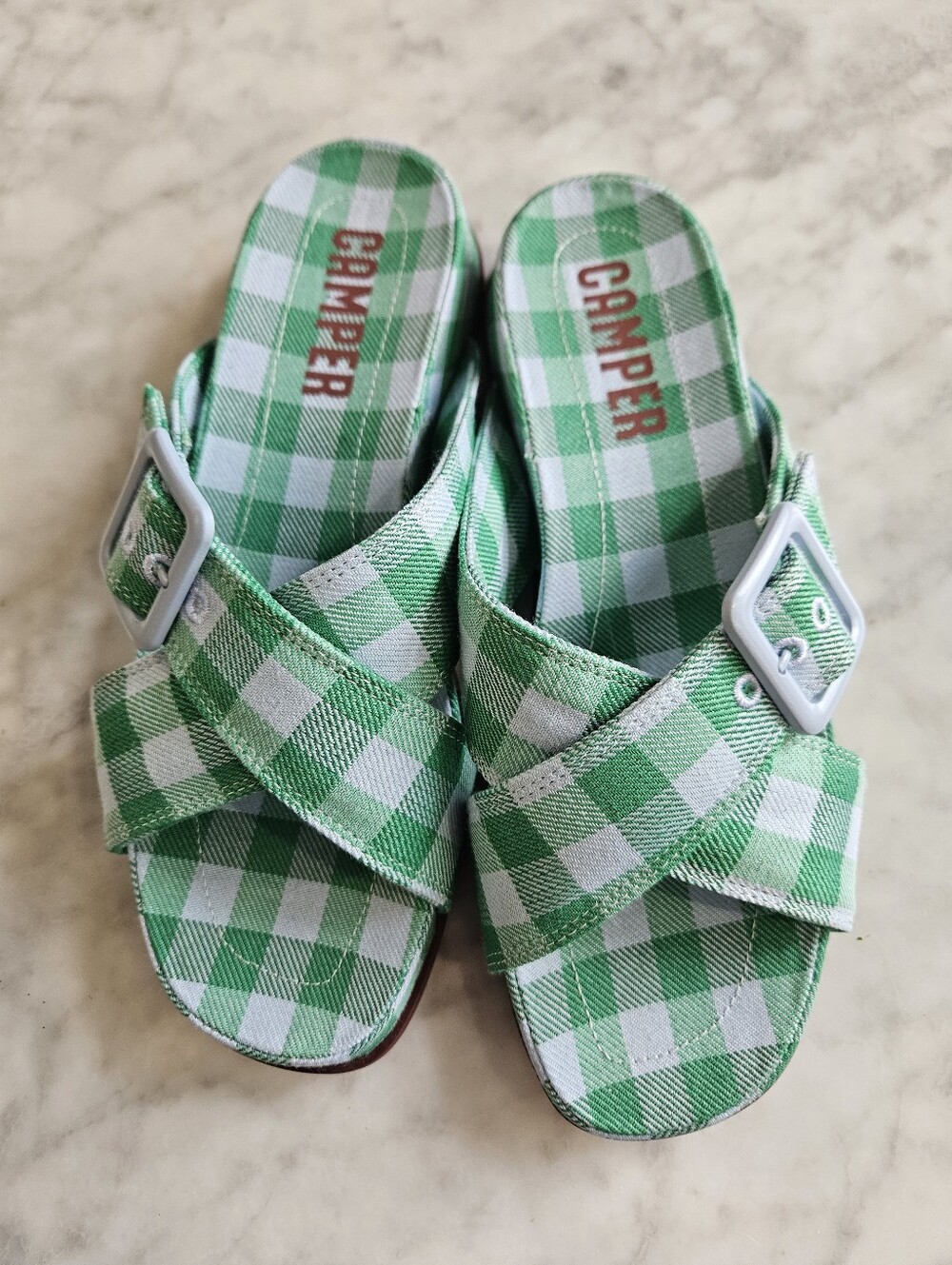 Camper Antonik Gingham Slide Sandal